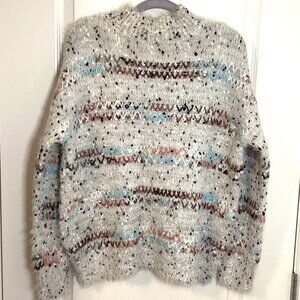 Raga Women's Turtleneck Sweater Size M Darla Speckled Eyelash Warm Cozy